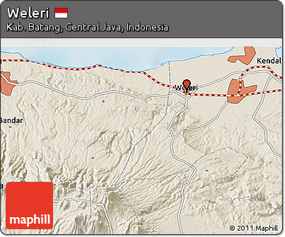 Shaded Relief 3D Map of Weleri