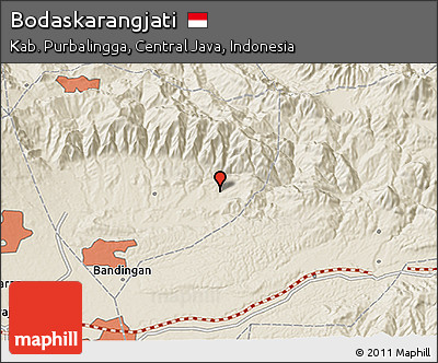 Shaded Relief 3D Map of Bodaskarangjati