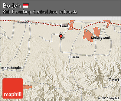 Shaded Relief 3D Map of Bodeh