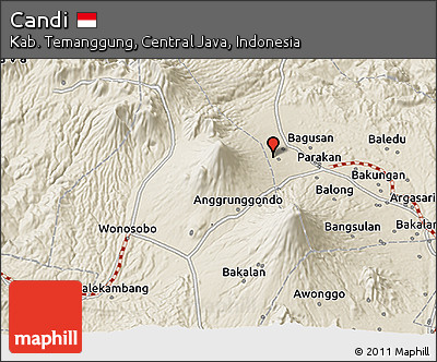 Shaded Relief 3D Map of Candi