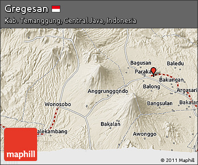 Shaded Relief 3D Map of Gregesan
