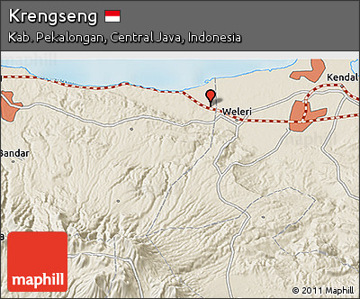 Shaded Relief 3D Map of Krengseng