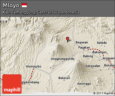 Shaded Relief 3D Map of Mloyo