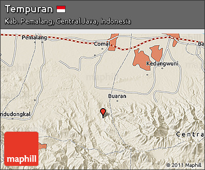 Shaded Relief 3D Map of Tempuran