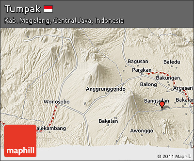 Shaded Relief 3D Map of Tumpak