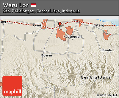 Shaded Relief 3D Map of Waru Lor