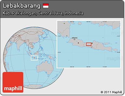 Gray Location Map of Lebakbarang
