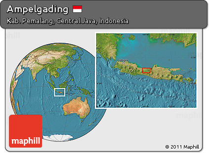 Satellite Location Map of Ampelgading