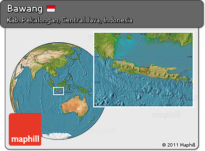 Satellite Location Map of Bawang
