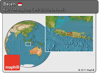 Satellite Location Map of Bejen
