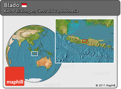 Satellite Location Map of Blado