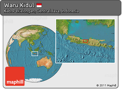 Satellite Location Map of Waru Kidul