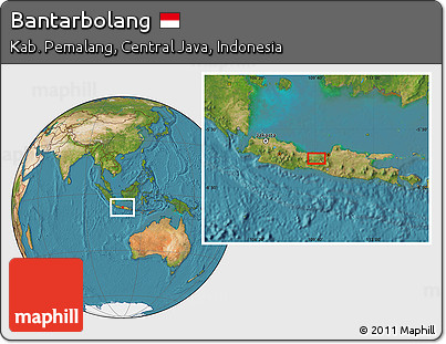 Satellite Location Map of Bantarbolang