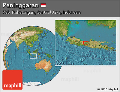 Satellite Location Map of Paninggaran