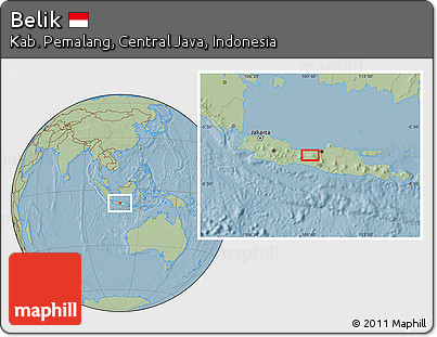 Savanna Style Location Map of Belik, hill shading
