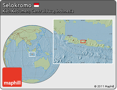 Savanna Style Location Map of Selokromo, hill shading
