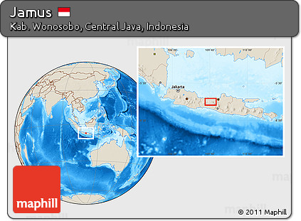 Shaded Relief Location Map of Jamus