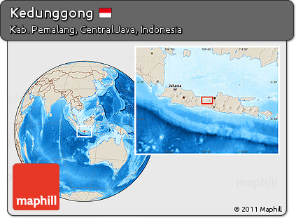 Shaded Relief Location Map of Kedunggong
