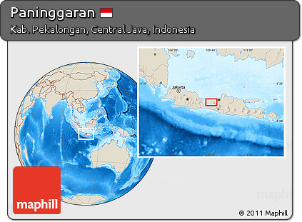 Shaded Relief Location Map of Paninggaran