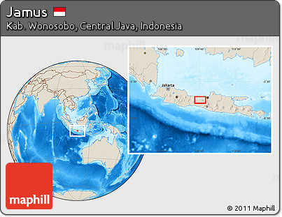 Shaded Relief Location Map of Jamus