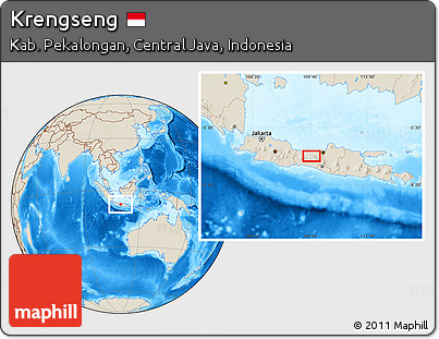 Shaded Relief Location Map of Krengseng