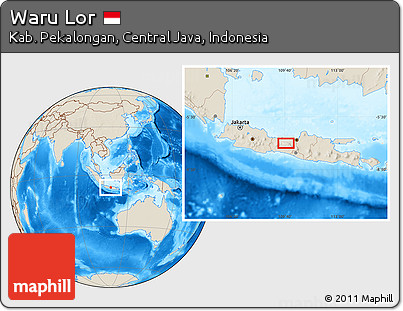 Shaded Relief Location Map of Waru Lor