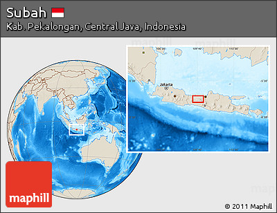 Shaded Relief Location Map of Subah