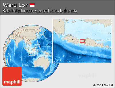 Shaded Relief Location Map of Waru Lor