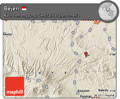 Shaded Relief Map of Bejen