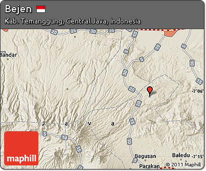 Shaded Relief Map of Bejen