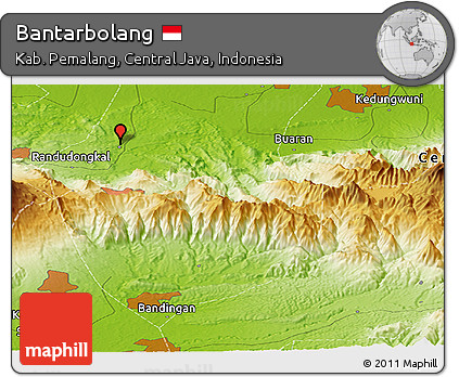 Physical Panoramic Map of Bantarbolang