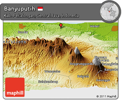 Physical Panoramic Map of Banyuputih