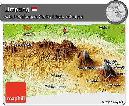 Physical Panoramic Map of Limpung