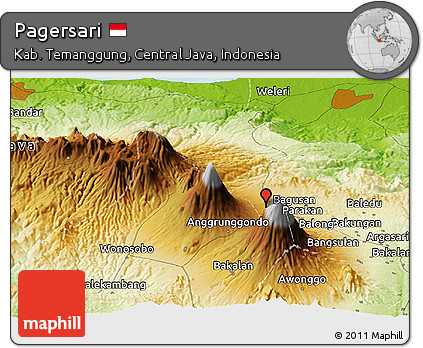 Physical Panoramic Map of Pagersari