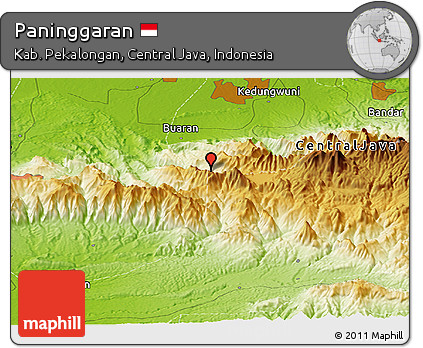 Physical Panoramic Map of Paninggaran
