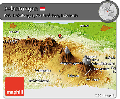 Physical Panoramic Map of Pelantungan