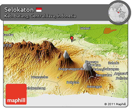 Physical Panoramic Map of Selokaton