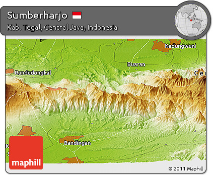 Physical Panoramic Map of Sumberharjo
