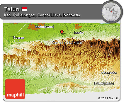 Physical Panoramic Map of Talun