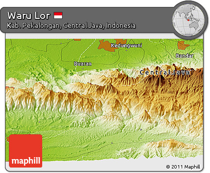 Physical Panoramic Map of Waru Lor