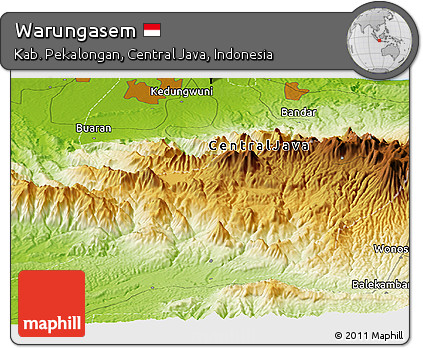 Physical Panoramic Map of Warungasem