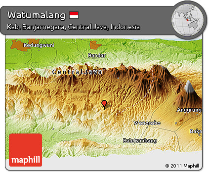 Physical Panoramic Map of Watumalang