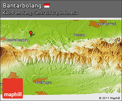 Physical Panoramic Map of Bantarbolang