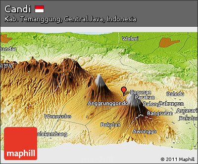 Physical Panoramic Map of Candi