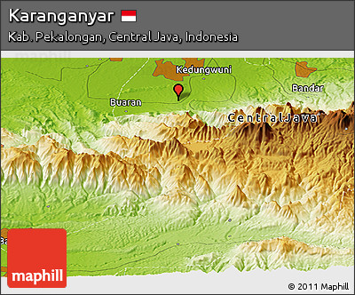 Physical Panoramic Map of Karanganyar