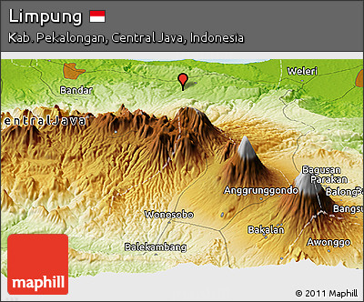 Physical Panoramic Map of Limpung