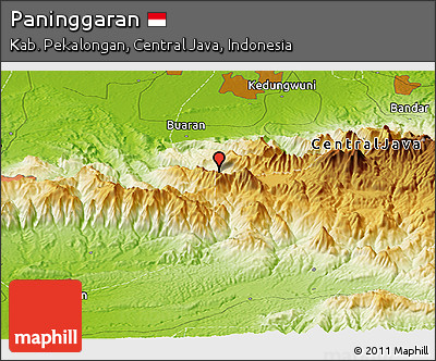 Physical Panoramic Map of Paninggaran