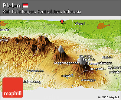 Physical Panoramic Map of Plelen