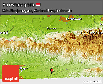 Physical Panoramic Map of Purwanegara