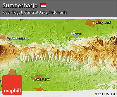 Physical Panoramic Map of Sumberharjo